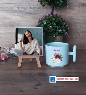 İsme Özel Doğum Günü Hediyesi Fotoğraflı Dekoratif Taş, Kupa Bardak Beyaz Hediye (Model 12)
