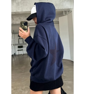Unisex Star Baskılı Sweatshirt (Lacivert)