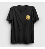 Presmono Unisex Beyaz Gülmekten Gözünden Yaş Gelen Emoji Instagram T-Shirt 435221tt (Siyah)