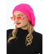 Çift Kat Kadın Ressam Bere (Neon Pembe)