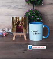 İsme Özel Fotoğraflı Dekoratif Taş, Kupa Bardak Beyaz Hediye (Model 4)