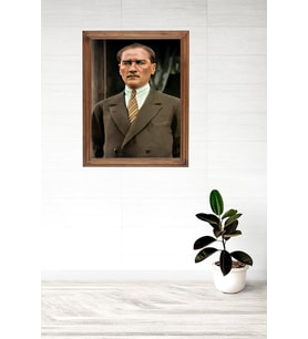 Özel Tasarım Atatürk Posteri (Koyu Kahverengi )