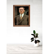 Özel Tasarım Atatürk Posteri (Koyu Kahverengi )