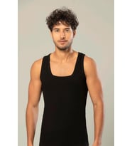 Erdem Erkek Kaşkorse Kare Yaka Askılı Atlet 1128 - 3 Adet (Siyah)