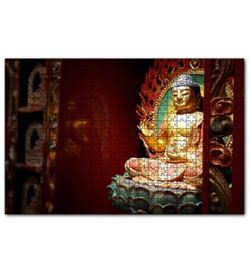 Cakapuzzle Altın Buda Heykeli  Puzzle Yapboz MDF (Ahşap) (1000 Parça)