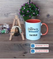 Matematik Mühendisi Kupa Bardak Beyaz ve Fotoğraflı Ahşap Anahtarlık Hediye (Model 13)