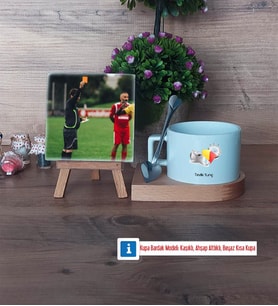 Hakem Fotoğraflı Dekoratif Taş, Kupa Bardak Beyaz Hediye (Model 8)