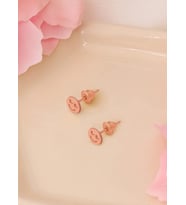 925 AYAR GÜMÜŞ MİNİMAL EMOJİ GÜLEN YÜZ KÜPE (Rose)