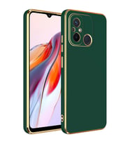 Xiaomi Redmi 12C Kılıf Kenarları Gold Kamera Korumalı Renkli Pastel Silikon Mavi Açık BARK (Koyu Yeşil)