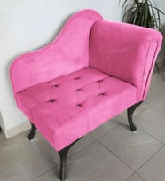 Yeni Model Ters Kol Tekli Köşe Koltuğu Josefin Bench Siyah Ayak (Pembe)