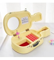Gitar Keman Çocuk Takı Müzik Kutusu Yaratıcı Dönen Küçük Kız Oktav Kutusu Süs Doğum Günü Hediyesi (Sarı)
