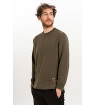 Erkek Bisiklet Yaka Fermuar Detaylı Sweatshirt (Haki)