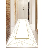 Dijital Baskılı Kaymaz Taban Yıkanabilir Modern Yolluk Ve Koridor Halısı NDU-HT-428 (Gold)