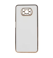 Xiaomi Poco X3 Kılıf Kenarları Gold Kamera Korumalı Renkli Pastel Silikon Açık Yeşil BARK (Beyaz)