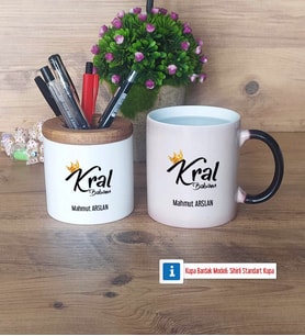 Kral Babam Babaya Hediye Kalemlik, Kupa Bardak T Kişiye Özel Hediye (Model 3)