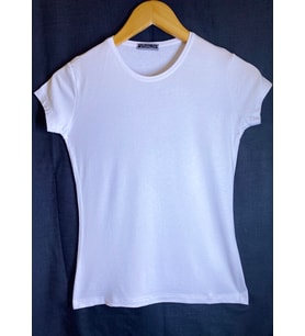 Kadın Kısa Kollu Bisiklet Yaka Body  (Beyaz)