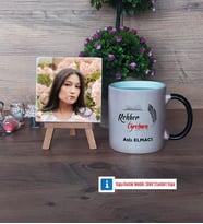 Rehber Öğretmen Fotoğraflı Dekoratif Taş, Kupa Bardak Beyaz Hediye (Model 9)