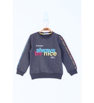 Toontoy Kız Çocuk Always Baskılı Sweatshirt  (Antrasit Melanj)