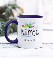 Kimya Öğretmeni Tasarımlı Kişiye Özel Kupa Bardak (Lacivert)