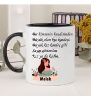 Abla Kelime Anlamlı Kupa (Siyah)