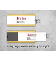 Okul Sınıf Kapı İsimliği Kapı ve Duvar Tipi Kolay Değiştirilebilir A4 1/3 Föylük (Altın)