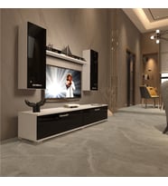Decoraktiv Eko 5D Slm Std Tv Ünitesi Tv Sehpası (Siyah - Beyaz)