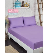Aslans Ranforce Çift Kişilik Kumaş Çarşaf Seti (Lila)