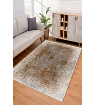 Dijital Kaymaz Taban Yıkanabilir Renkli Salon Halısı Mutfak Halısı Yolluk ND-SD-293 (Kahverengi)