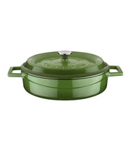 Lava Döküm Çok Amaçlı Yayvan Tencere. Trendy Serisi Çap(Ø)24cm. (Yeşil)
