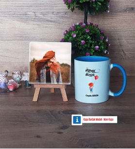 Ütopyalar Güzeldir Fotoğraflı Dekoratif Taş, Kupa Bardak Beyaz Hediye (Model 4)
