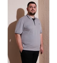 Buratti Büyük Beden Pamuklu Regular Fit Polo Yaka T Shirt Erkek POLO YAKA T SHİRT 5902118B (Taş)
