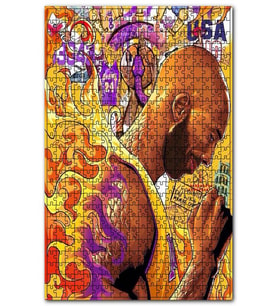 Cakapuzzle Kobe Bryant Kara Mamba Dijital Çizim Puzzle Yapboz MDF (Ahşap) (1000 Parça)