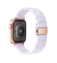 BİPOWER Apple Watch 42-44mm KRD-25 Resin Kordon (Beyaz)