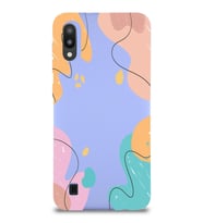 PrintiFy Samsung Galaxy M10 Uyumlu Lansman Kılıf Karışık Renkler Tasarımlı İçi Kadife Kapak (Lila)