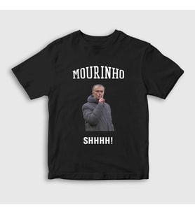 Presmono Unisex Çocuk Beyaz SHHHH Jose Mourinho T-Shirt 429687tt (Siyah)