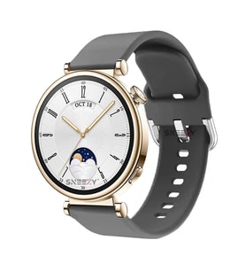 Sneezy Huawei Watch GT4 41mm İle Uyumlu 18mm PureLux Soft Tokalı Silikon Kordon (Koyu Gri)