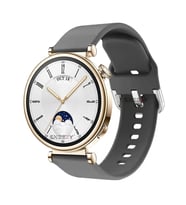 Sneezy Huawei Watch GT4 41mm İle Uyumlu 18mm PureLux Soft Tokalı Silikon Kordon (Koyu Gri)