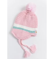 Yıldız Figürlü Ponponlu 4-8 Yaş Kız Çocuk Bere (Pembe)