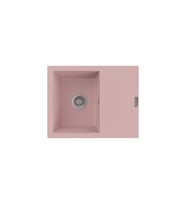 POLEX Cristalüx Granit Eviye P-S60 Tezgah Altı Ve Tezgah Üstü Kare Mutfak Evyesi 60,5x49,5cm (Pembe)