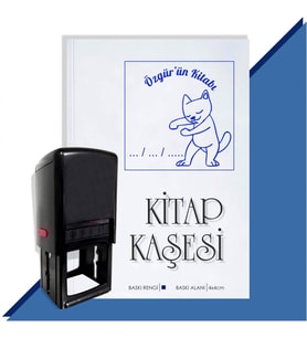 Kişiye Özel  Cute Cat 2 Tarihli Kitap Kaşesi (Mavi)
