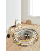 Dijital Baskılı Kaymaz Taban Yıkanabilir Yuvarlak Salon Halısı Koridor Halısı Paspas NDY-HY-1044 (Çok Renkli)