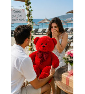100 Cm Papyonlu Büyük Ayıcık (%100 Yerli) (Kırmızı)