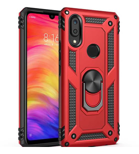 Huawei Y7 Prime 2019 Kılıf Yüzüklü Zırh Tank Vega (Kırmızı)