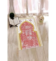 EVDEYA Dijital Baskılı Yıkanabilir Motifli Hediyelik Namazlık Seccade 70x130cm, SECCADE-26-GRİ, (Kırmızı)