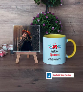 İngilizce Öğretmeni Fotoğraflı Dekoratif Taş, Kupa Bardak Beyaz Hediye Öğretmenler Günü Hediyesi (Model 7)