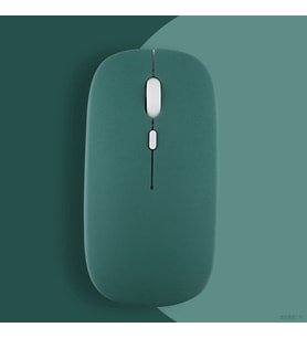 Apple İpad Şarj Edilebilir Sessiz Mouse Bluetooth + 2.4Hz Wifi Kablosuz Mouse Fare (Haki)