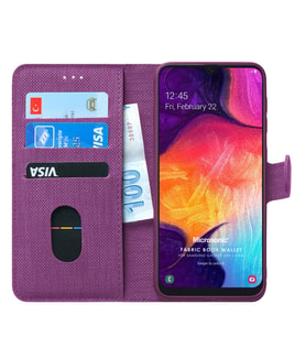 Microsonic Samsung Galaxy A30s Kılıf Fabric Book Wallet (Mor)