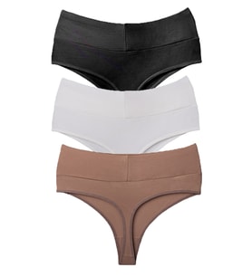 Vanilya Secret Tanga Yüksek Bel Toparlayıcı Pamuk 3'Lü Paket (Model 1)