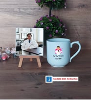 En İyi Doktor Fotoğraflı Dekoratif Taş, Kupa Bardak Beyaz Hediye (Model 5)