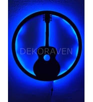 Gitar Led Işıklı Tablo (Mavi)